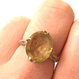 Citrine White Gold Ring